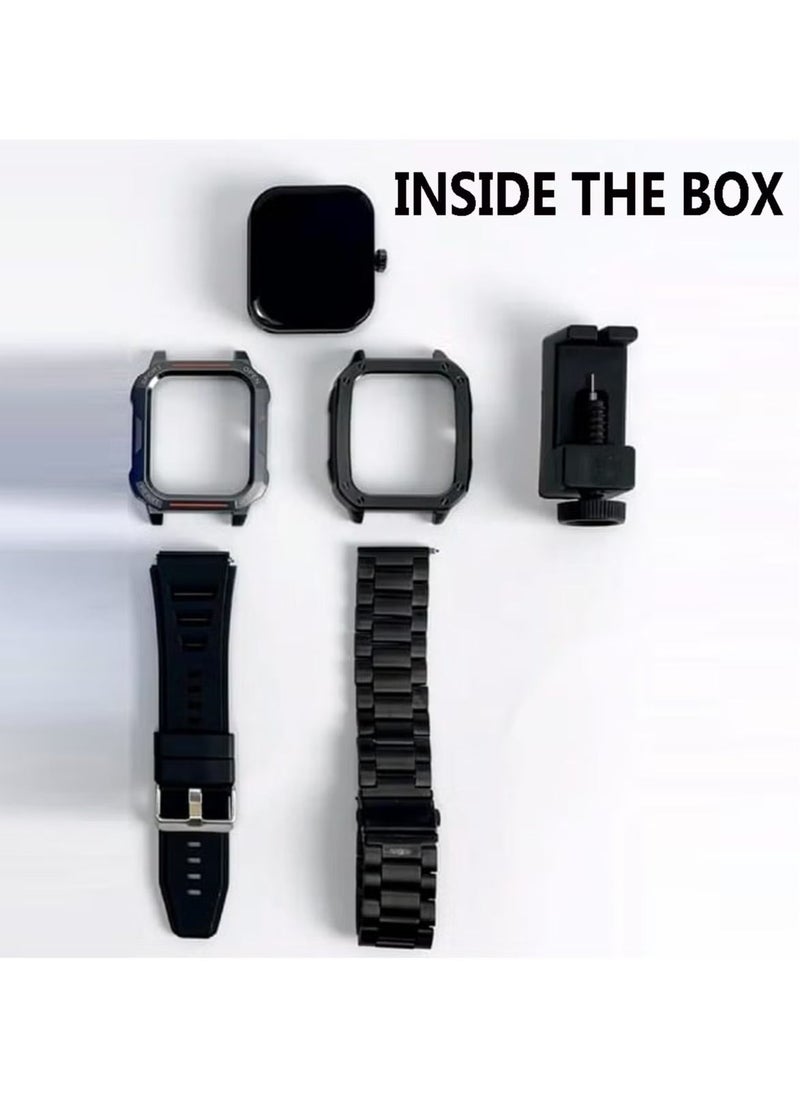 Haino Teko S3 Max Smart Watch with 2 Set Strap, Dial Case & Wireless Charger for Men & Boys – Stylish Black Design, Fitness Tracker, Heart Rate Monitor, Sleep Tracking, Waterproof, Long Battery Life, Compatible with iOS & Android  - Image 4