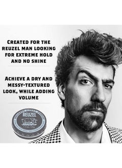 Reuzel REUZEL Extreme Hold Matte Pomade, Strongest All Day Hold, Water Soluble Styling, No Shine & Flake Free, Easy To Wash Out, For and Hairstyles, 1.3 oz  - Image 2