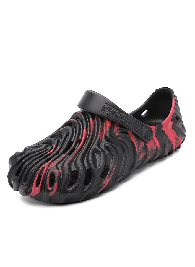 NIBEMINENT Trendy Fingerprint Slippers Thick Bottom Lightweight Beach Shoes Anti-Slip Outdoor Wear Couple Style Casual Sandals  - Image 1