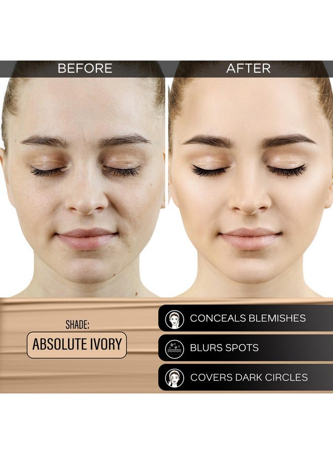 فاسيسكانادا Faces Canada All Day Hydra Matte Foundation Mini 3In1 Foundation + Moisturizer + Spf 30 24 Hr Aloe Hydration & Vitamin C 10Hr Long Wear متوسطة إلى عالية التغطية القابلة للبناء العاج المطلق 15 مل - Image 2