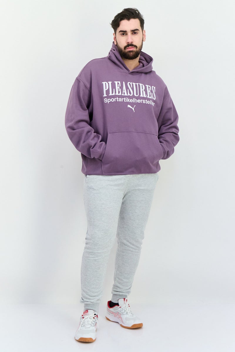 PUMA هودي رياضي للرجال بأكمام طويلة مناسب في الهواء الطلق، بنفسجي - Image 4