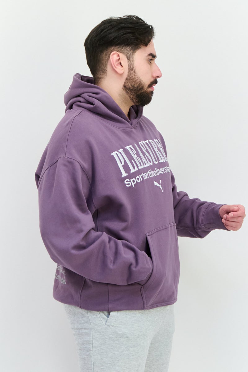 PUMA هودي رياضي للرجال بأكمام طويلة مناسب في الهواء الطلق، بنفسجي - Image 2