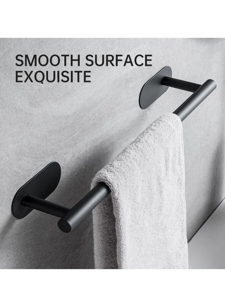 Wall Mounted Bathroom Accessory Towel Rack Black 40 x 8cm  - Image 2