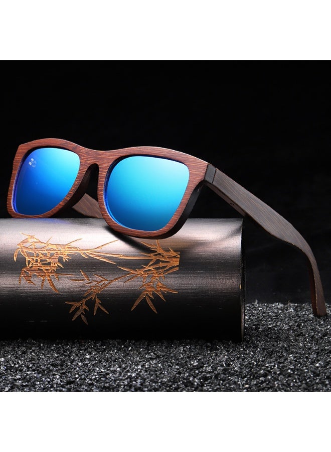 Wood Bamboo Polarized Sunglasses for Men Women, UV400 Protection with Patterned Temples & Spring Hinge - Image 2