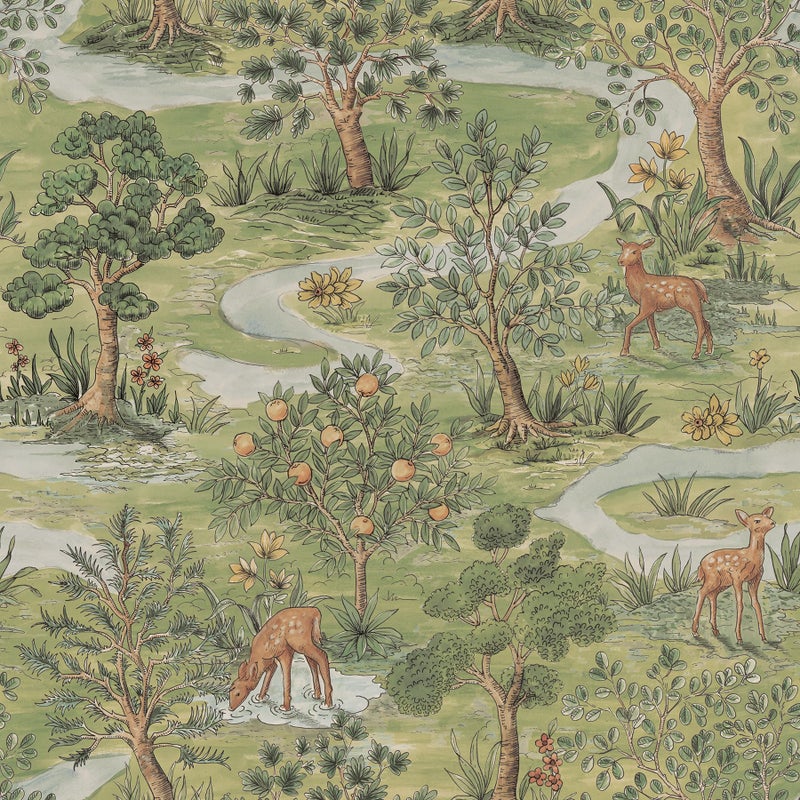 NuWallpaper Chris Loves Julia x NuWallpaper Bramble Forest Peel and Stick Wallpaper Forest Green Botanical Removable Contact Paper for Walls Self Adhesive Wall Covering for Bedroom Living Room Accent Wall - Image 2