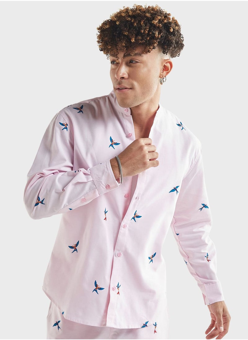 FAV Bird Print Relaxed Fit Shirt  - Image 1