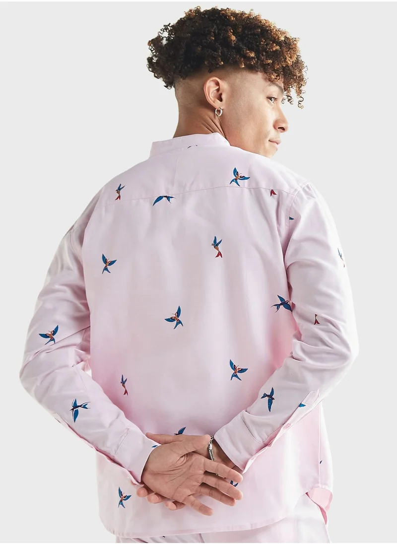 فاف Bird Print Relaxed Fit Shirt