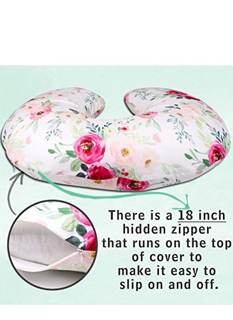 Excefore Pillow CoverFloral, Nursing Pillow Case for Newborn, Petal Floral Pattern Slipcover, Washable Breathable, Watercolor Flower  - Image 4