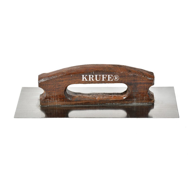 KRUFE® 4" x 9.5" Mild Steel Trowel Float for Mason Work - Level Wall Plastering, Cement Work Tool - Hand Trowel for Leveling Plaster and Concrete - Construction & Building Trowel - Image 2