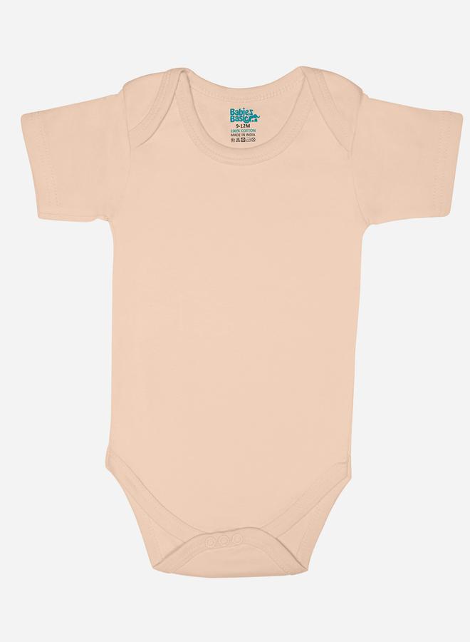 Babies Basic Pack of 3 - Solid Combed Cotton Short Sleeve Bodysuit - Image 5