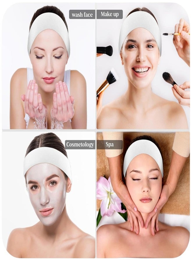 Leios عصابة رأس للوجه للاستخدام مرة واحدة من Leios™ | عصابة رأس غير منسوجة مع شريط فيلكرو قابل للتعديل | عصابة رأس للوجه | عصابة رأس أساسية للعناية بالبشرة لتدليك الوجه والمكياج والصالونات | عبوة بيضاء من 50 قطعة. - Image 5