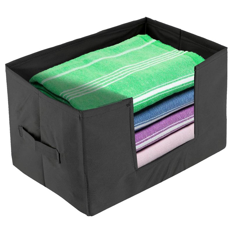 Kuber Industries Heart Home Multiuses NonWoven Closet Organizer Storage Bin Shelf Storage Oragnizer With Handle BlackHS43HEARTH26351 - Image 1