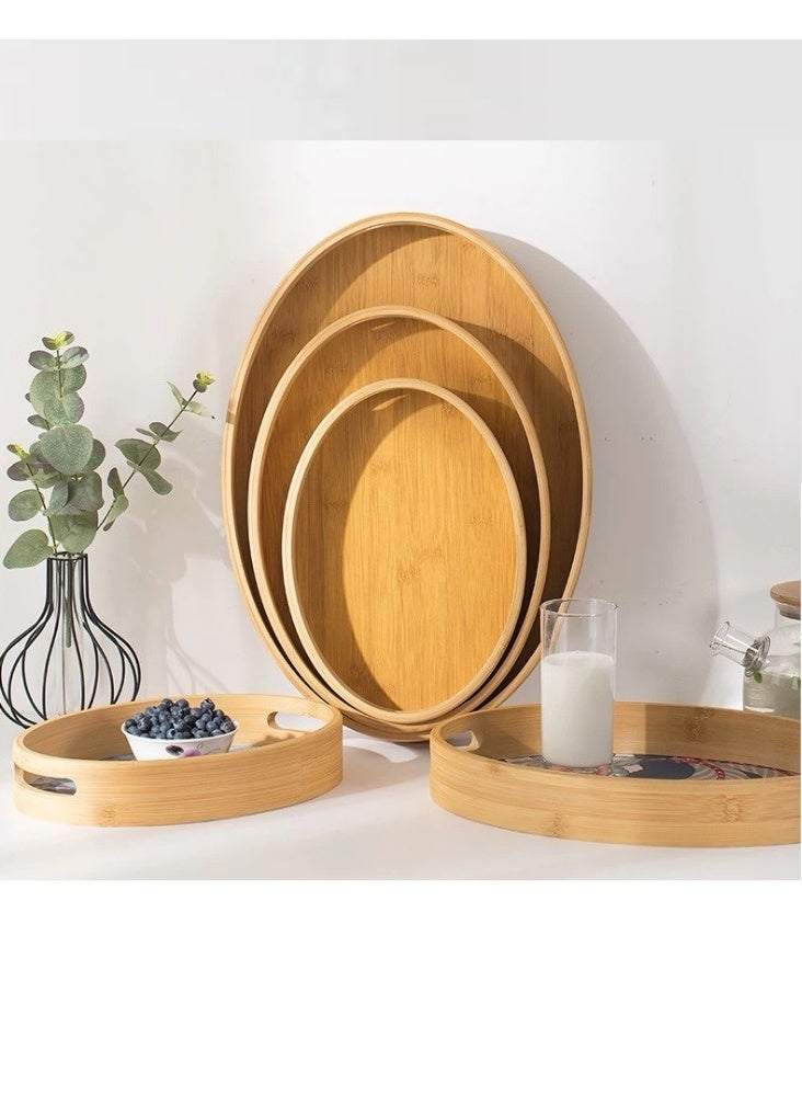 3-piece set. An elegant wooden serving tray, perfect for serving tea, coffee and desserts in a natural and attractive style. - Image 1