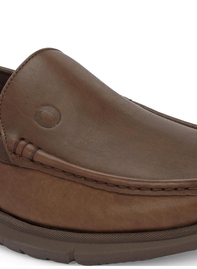 egoss Genuine Leather Sneaker Casual Shoes for Men (Brown-6)-ES-22 - Image 4