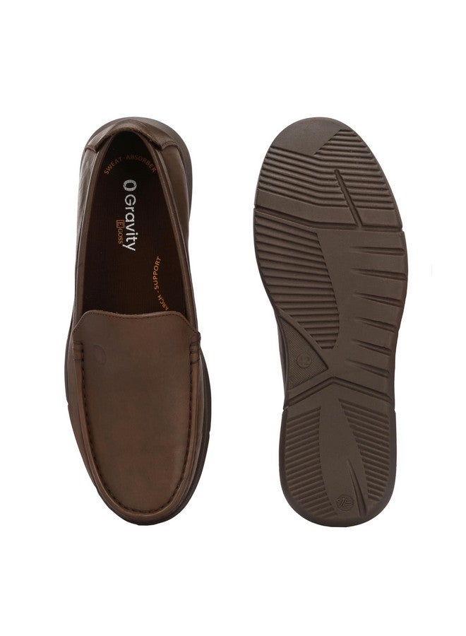 egoss Genuine Leather Sneaker Casual Shoes for Men (Brown-6)-ES-22 - Image 5