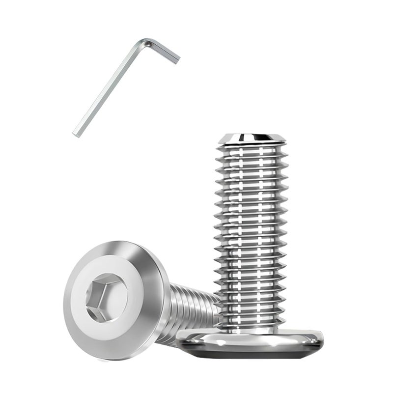 Metuja 1/4-20x1 Flat Head Hex Socket Cap Screws Bolts,304 Stainless Steel Fully Threaded Machine Screws with Hex Key (20PCS) Corrosion-Resistant for Furniture/Machinery - Image 1