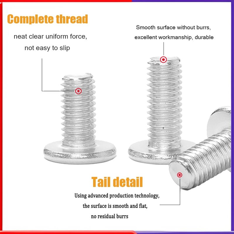 Metuja 1/4-20x1 Flat Head Hex Socket Cap Screws Bolts,304 Stainless Steel Fully Threaded Machine Screws with Hex Key (20PCS) Corrosion-Resistant for Furniture/Machinery - Image 4