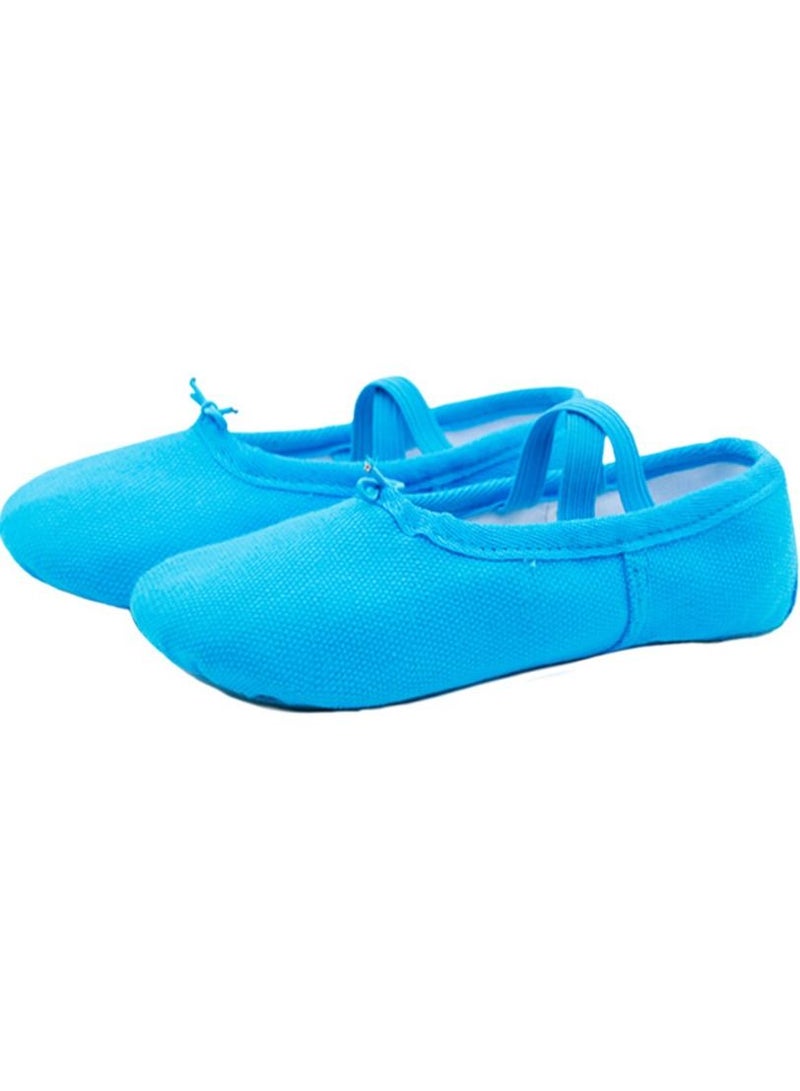 Loquat Adult Soft Bottom Dance Shoes Ballet Yoga Shoes Dancing Shoes Blue Color 