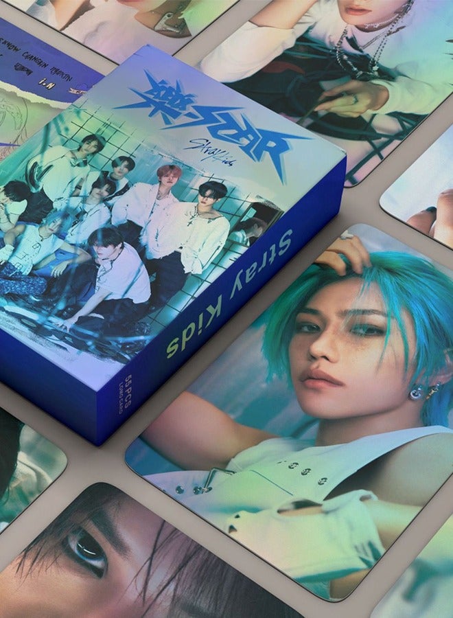 NIBEMINENT 55-Piece Stray Kids Laser Cards - Image 2