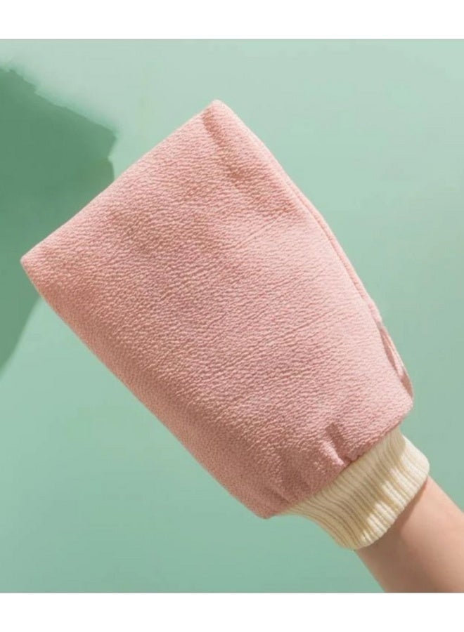 قفاز تقشير الجسم الأصلي من ألياف الطبيعية - ليفة استحمام سحرية لإزالة الجلد الميت، الأوساخ، والتراكمات - معالج فعال لجلد الدجاجة ومسام الساق - قفاز سنفرة مرن عالي الجودة لتنعيم وتفتيح البشرة وتحفيز الدورة الدموية للحمام المغربي والسبا- لون عشوائي - Image 3