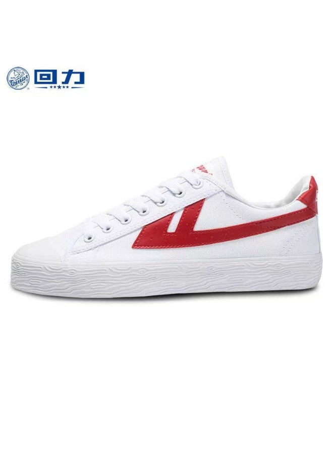 Warrior Classic White & Red Canvas Sneakers - Retro Style Casual Shoes for Daily Wear 41SIZE
