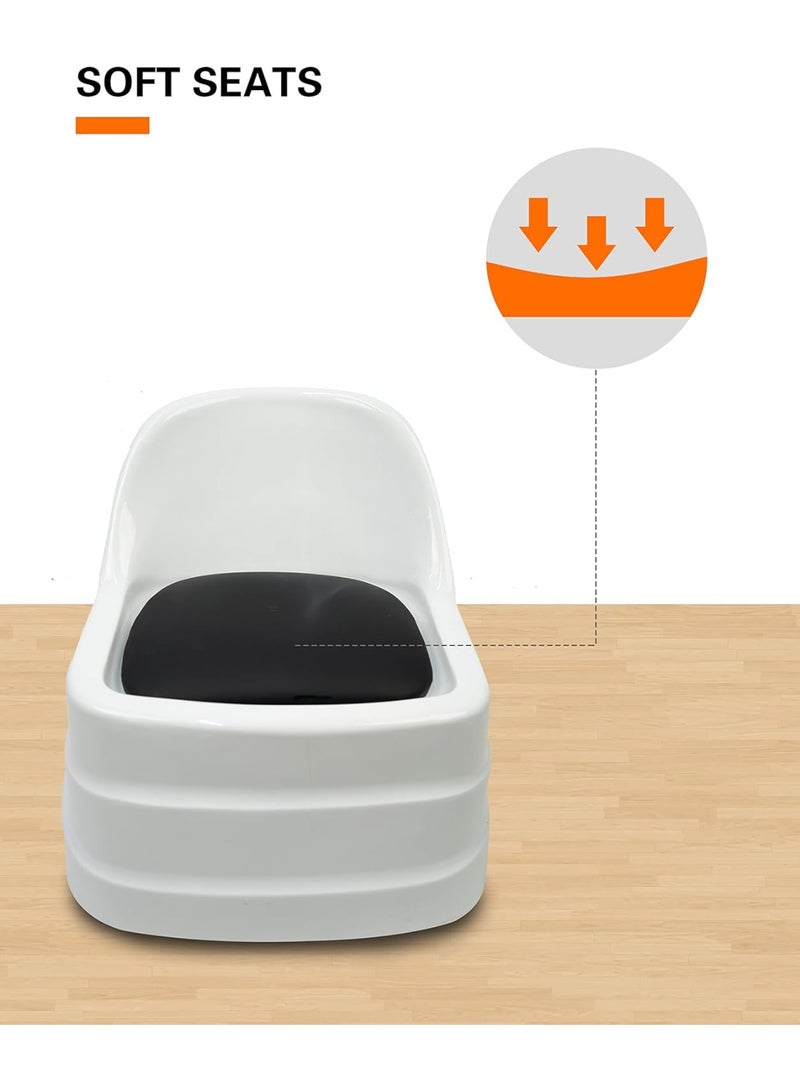 Meishida Stool Chair Mani/Pedi Heavy-Duty Rolling Chair w/Back Rest for Beauty Salon & Spa Nail Care salon Equipment (White)  - Image 3