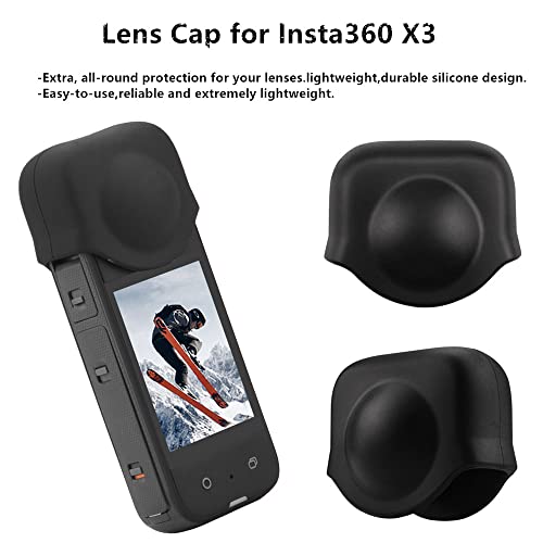 LEWOTE 7in1 Compatible with Insta360 X3 Accessories Kit[Silicone Camera Case Cover and Lens Cap][2Pcs 3D Screen Protector Film][Carrying Case Bag with Auto Locking Carabiner and Anti-loss Lock] - Image 4