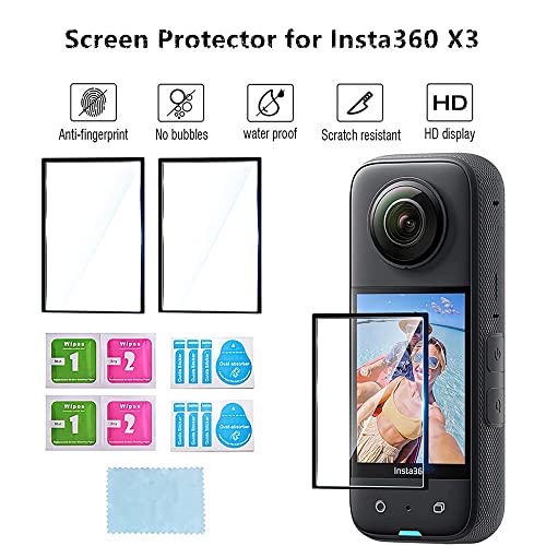 LEWOTE 7in1 Compatible with Insta360 X3 Accessories Kit[Silicone Camera Case Cover and Lens Cap][2Pcs 3D Screen Protector Film][Carrying Case Bag with Auto Locking Carabiner and Anti-loss Lock] - Image 3