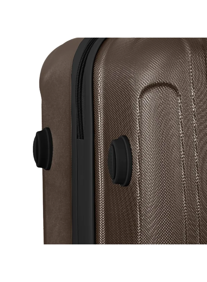 Senator Set of 3 Hard Case Travel Bags Trolley Luggage Set of 3 ABS Lightweight Suitcase with 4 Spinner Wheels KH132, Coffee  | Best Price UAE