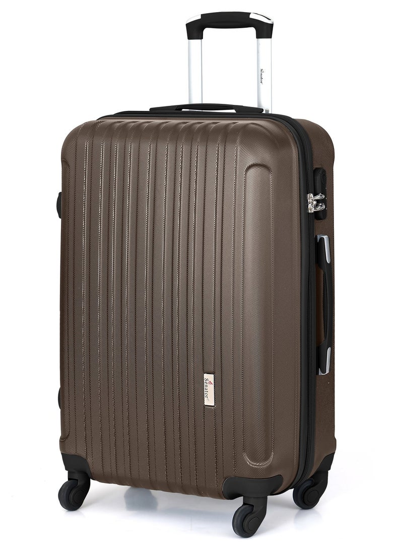 SENATOR Hard Case Travel Bags Trolley Luggage Set of 3 ABS Lightweight Suitcase with 4 Spinner Wheels KH132, Coffee - Image 2