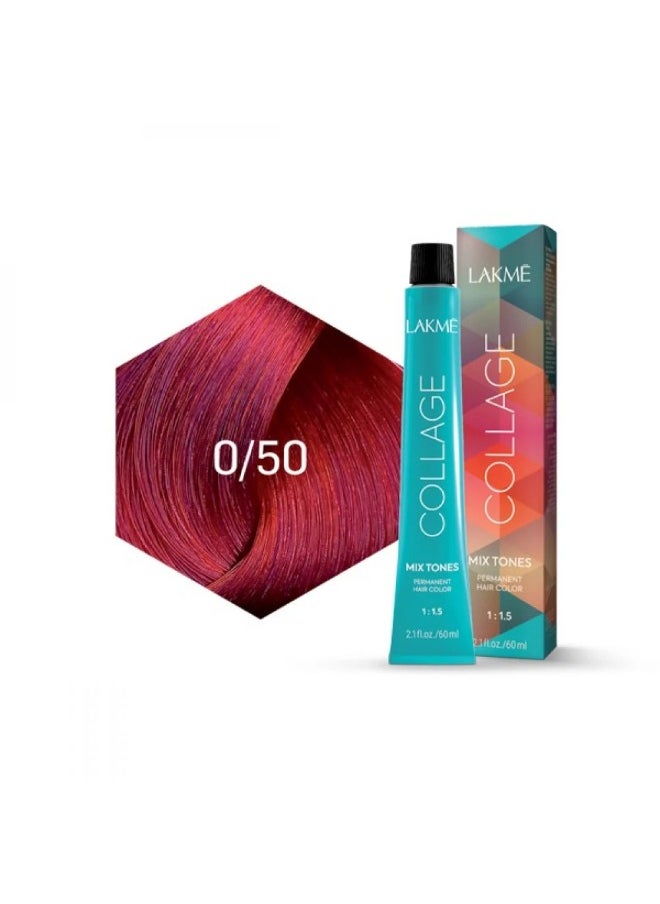 LAKME Collage Mix Tones Permanent Hair Color 0/50 , Mahogany ,60 Ml  - Image 1