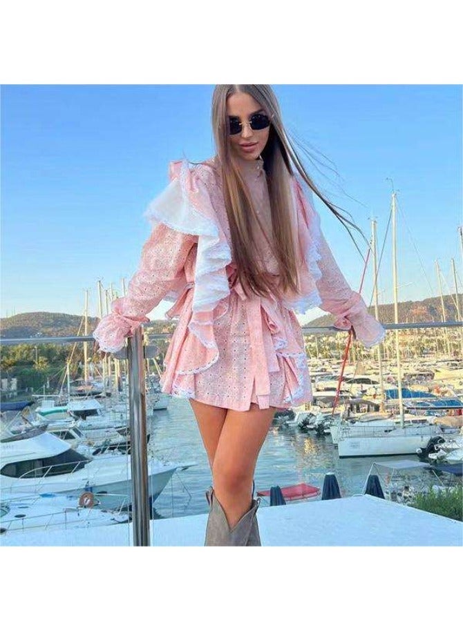 ZAGHOU Blossom Ruffle Mini Dress - Image 1