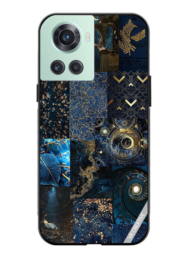 VR CREATIVE Protective Case Cover For OnePlus 10R Blue Neon College Design Multicolour - Image 1