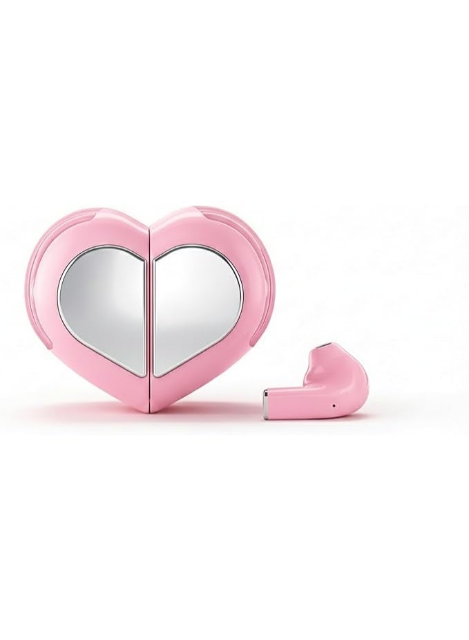 موتوك سماعات بلوتوث Love 01، سماعات أذن لاسلكية صغيرة جدًا وغير مرئية مع علبة شحن على شكل قلب، لون وردي، اقتران ذاكرة، اتصال تلقائي (وردي) - Image 1