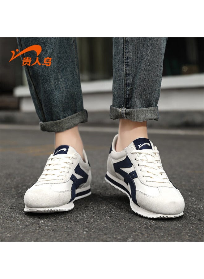 Guevara Men'S Breathable All-Match Summer New Retro Lightweight Casual Shoes Beige/Deep Blue Men'S Size 43