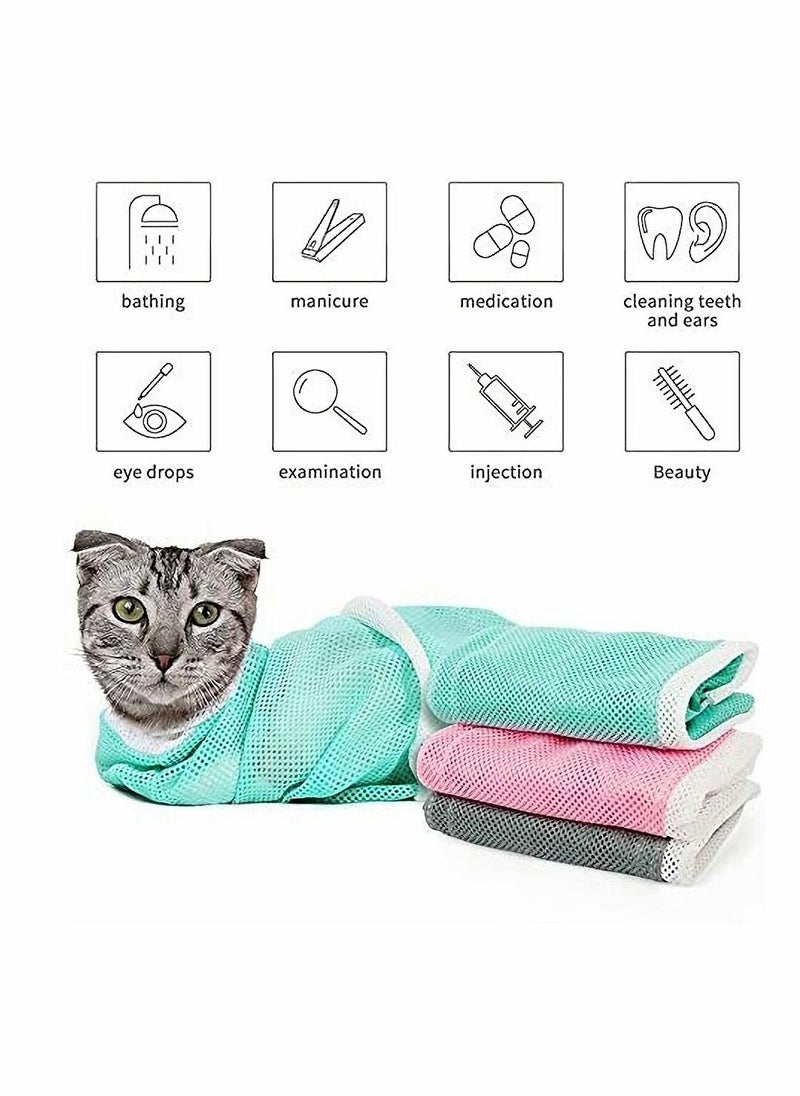 SYOSI - Cat Bathing Bag,Cat Shower Bag Anti-Bite Anti-Scratch,Injecting Examining Nail Trimming,Adjustable Multifunctional Breathable Restraint Cat Bag Restraint - Image 1