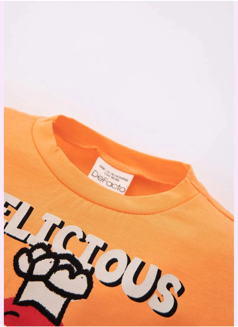 DeFacto Regular Fit Short Sleeve Slogan Print T-Shirt