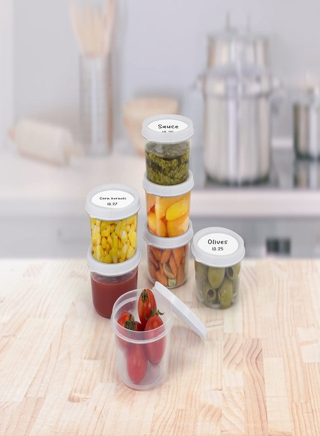 ZENVY 50 Pack Mini Reusable 2oz Containers | Includes 50 Plastic 2oz Food Containers and Lids | For Sauces, Dips, Crafts & More (White, Round) - Image 1