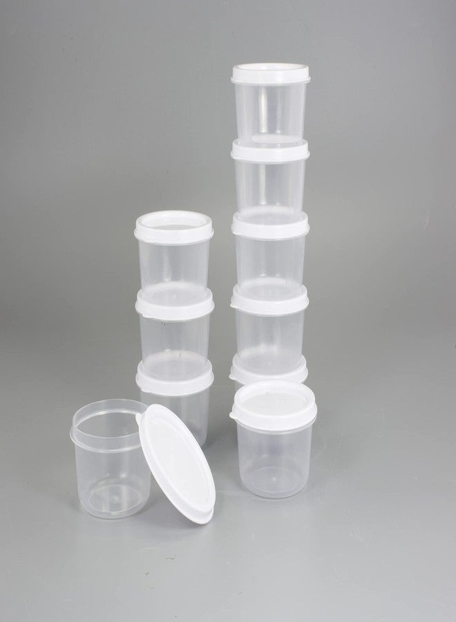 ZENVY 50 Pack Mini Reusable 2oz Containers | Includes 50 Plastic 2oz Food Containers and Lids | For Sauces, Dips, Crafts & More (White, Round) - Image 5