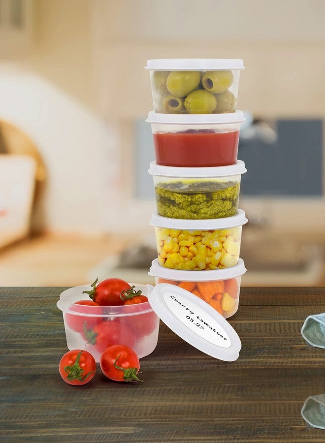 ZENVY 50 Pack Mini Reusable 2oz Containers | Includes 50 Plastic 2oz Food Containers and Lids | For Sauces, Dips, Crafts & More (White, Round) - Image 3