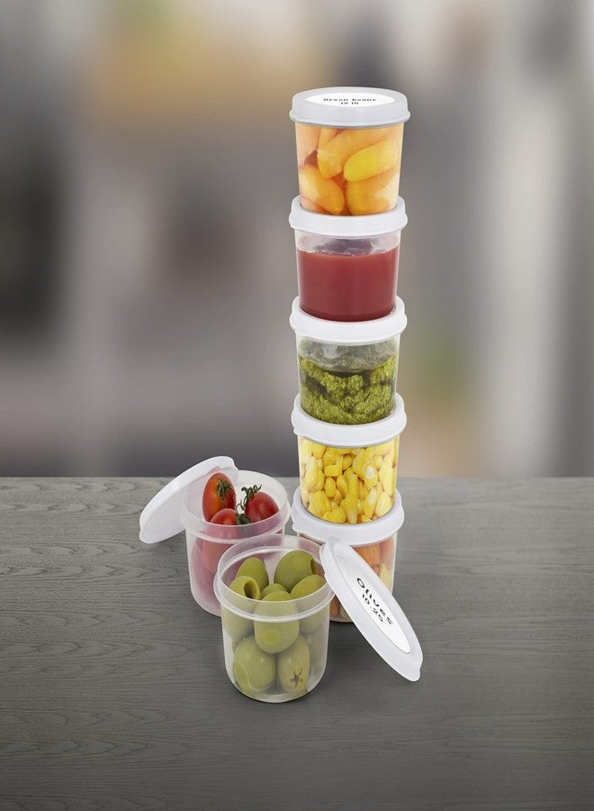 ZENVY 50 Pack Mini Reusable 2oz Containers | Includes 50 Plastic 2oz Food Containers and Lids | For Sauces, Dips, Crafts & More (White, Round) - Image 4