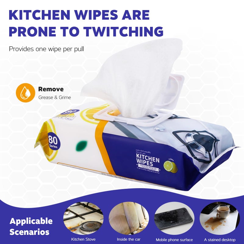 Kitchen Cleaning Wipes Airfryer Cleaner for Microwave, Air Fryers,Cooktops,Appliance Kitchen Cleaning Cloths Professional Grade Heavy-Duty Cleaning Stove Cleaner Lys (160 Total Wipes) (Pack of 2) - Image 4