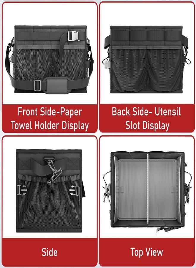 FANGSUN Grill Caddy, BBQ Caddy with Paper Towel Holder, Picnic Griddle Caddy for Outdoor Camping, Barbecue Accessories Storage Organizer for Utensil Grilling Tool, Must Haves for Camper Tailgating Rv - Image 5