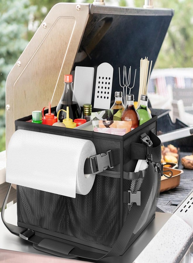 FANGSUN Grill Caddy, BBQ Caddy with Paper Towel Holder, Picnic Griddle Caddy for Outdoor Camping, Barbecue Accessories Storage Organizer for Utensil Grilling Tool, Must Haves for Camper Tailgating Rv - Image 2