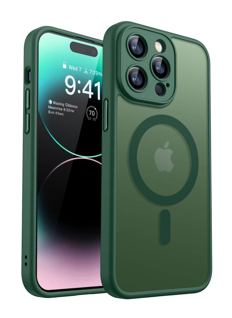 Magnetic Cover for iPhone 14 Pro Max 6.7 Inch, MagSafe Compatible, Full Camera Protection, Translucent Matte Slim Protective Shockproof Case, Green - pzsku/Z38EFBAB35F32FCCE9C42Z/45/_/1739373444/0bff640d-4422-42a7-b9d9-7064b2b26092