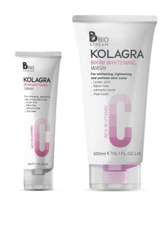 KOLAGRA Kolagra Bikini Whitening  Routine ( Bikini wash 200 Ml+ Bikini Cr 50Ml) 
