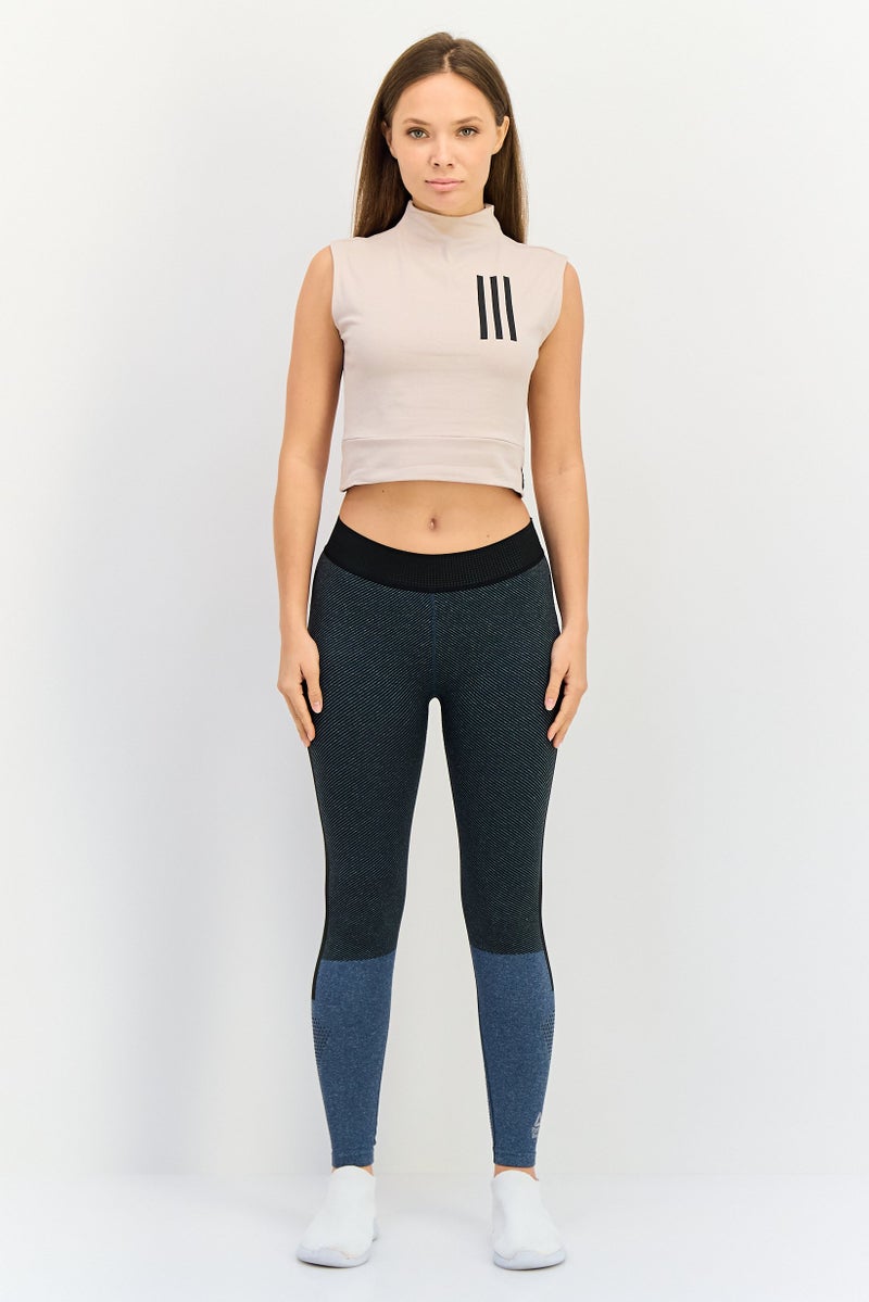 Adidas Women Sportswear Fit Sleeveless Training Crop Top,  Beige - Image 2