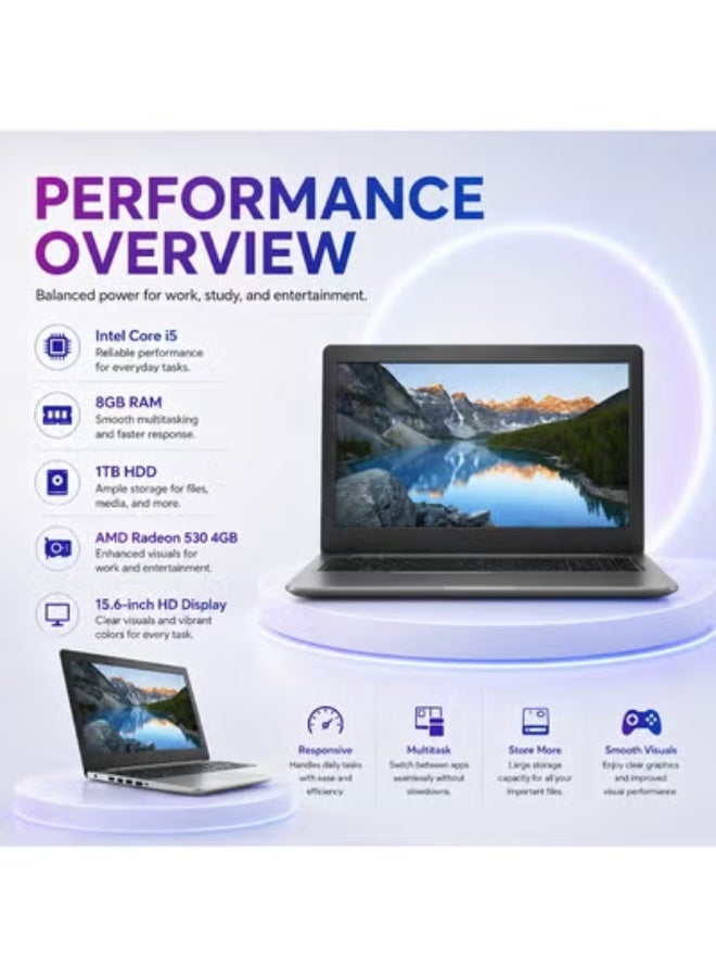 لابتوب للعمل والدراسة بشاشة 15.6 بوصة ومعالج Core i5 وذاكرة 8 جيجابايت وسعة تخزين 1 تيرابايت وكارت شاشة 4 جيجابايت مع شنطة وماوس وحامل لابتوب - Image 4