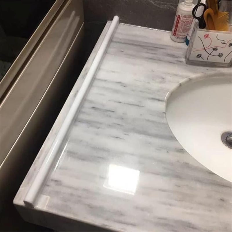 شريط ختم شاشة الدش ذاتية اللصق أبيض 10 أمتار حاجز تناثر المياه لأحواض أسطح المطبخ - Image 2