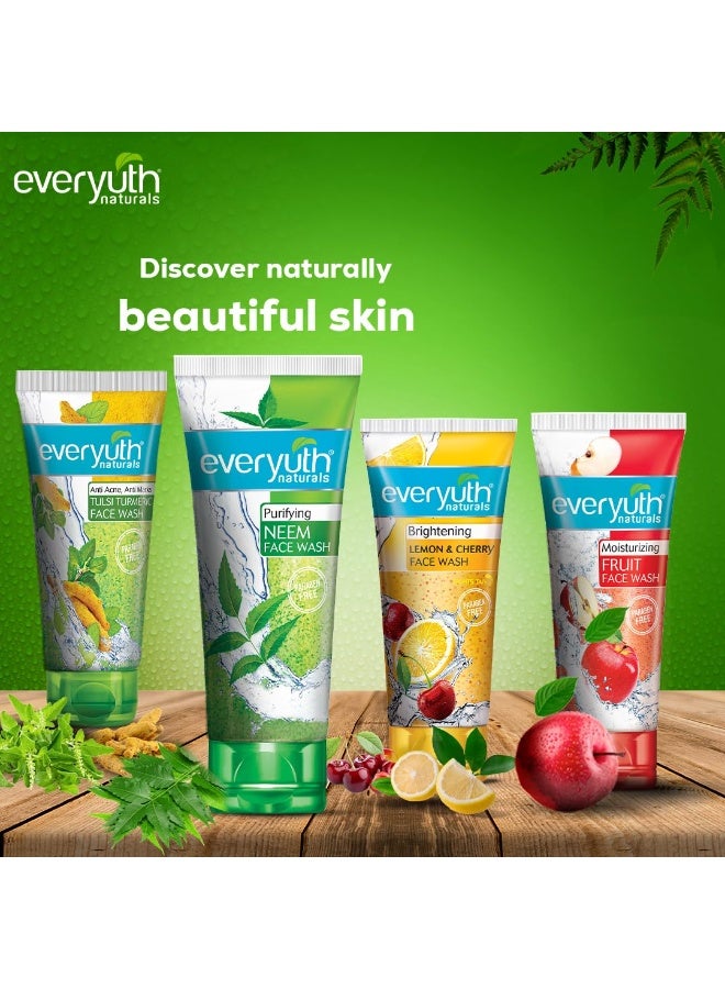 إيفريوث غسول الوجه من Everyuth Naturals المضاد لحب الشباب والعلامات، بخلاصة الريحان والكركم | تقشير لطيف والتحكم في الشوائب | خالٍ من البارابين | للبشرة الدهنية والجافة والعادية والمختلطة والحساسة | خالٍ من الصابون بنسبة 100% - 150 جم - Image 5